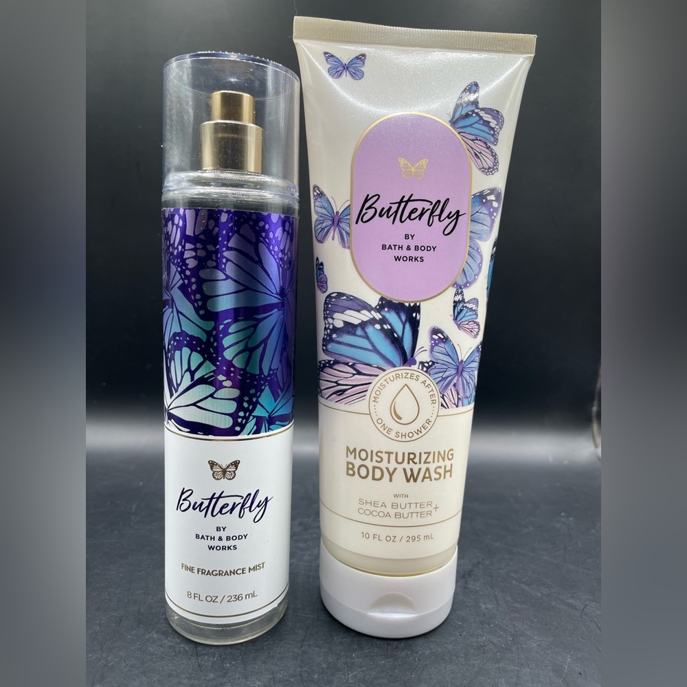 Bath & Body Works Butterfly Body WashFine Mist RaspberryNectar,IrisPetal,Vanilla